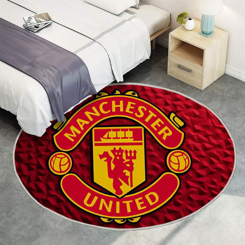 Manchester United Multicolore Raffiné 3 - Tapis rond, Tapis Sol - Tapis De Salon, Tapis Art, Tapis pour la décoration de la maison