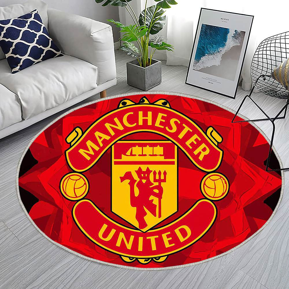 Manchester United Rouge Sophistiqué 2 - Tapis rond, Tapis Sol - Tapis De Salon, Tapis Art, Tapis pour la décoration de la maison