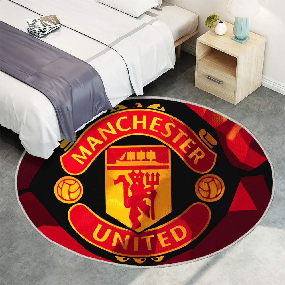 Manchester United Multicolore Élégant 3 - Tapis rond, Tapis Sol - Tapis De Salon, Tapis Art, Tapis pour la décoration de la maison