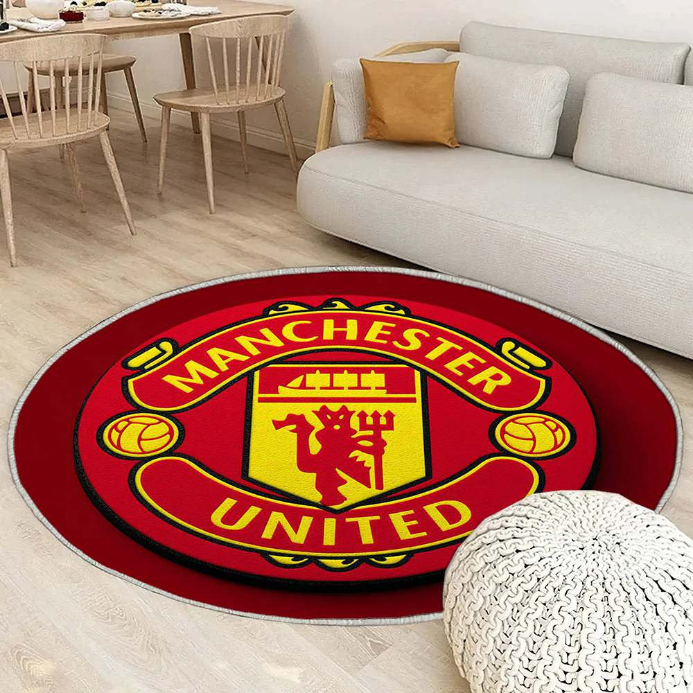 Manchester United Multicolore Sophistiqué 2 - Tapis rond, Tapis Sol - Tapis De Salon, Tapis Art, Tapis pour la décoration de la maison