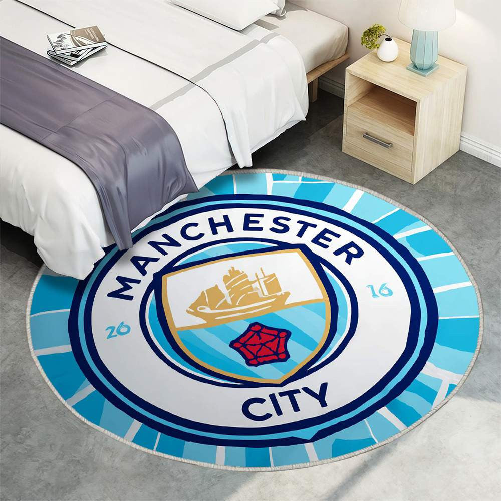 Manchester City Moderne Élégant Logo - Tapis rond, Tapis Sol - Tapis De Salon, Tapis Art, Tapis pour la décoration de la maison