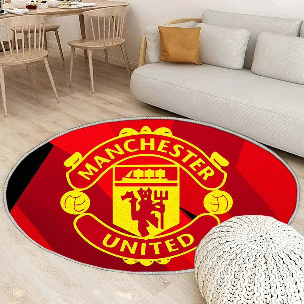Manchester United Rouge Sophistiqué 4 - Tapis rond, Tapis Sol - Tapis De Salon, Tapis Art, Tapis pour la décoration de la maison