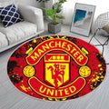 Manchester United Rouge Élégant 3 - Tapis rond, Tapis Sol - Tapis De Salon, Tapis Art, Tapis pour la décoration de la maison