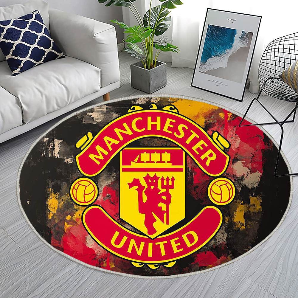 Manchester United Multicolore Sophistiqué - Tapis rond, Tapis Sol - Tapis De Salon, Tapis Art, Tapis pour la décoration de la maison