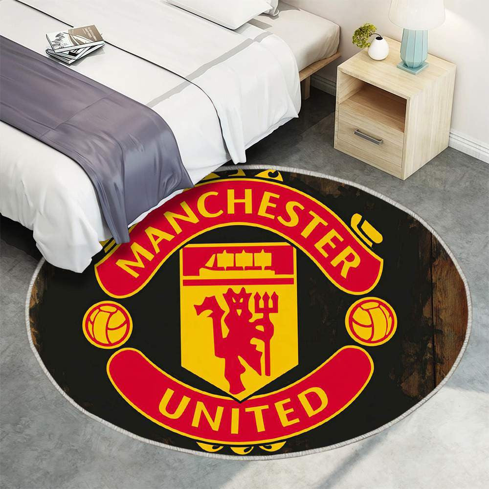 Manchester United Multicolore Raffiné - Tapis rond, Tapis Sol - Tapis De Salon, Tapis Art, Tapis pour la décoration de la maison