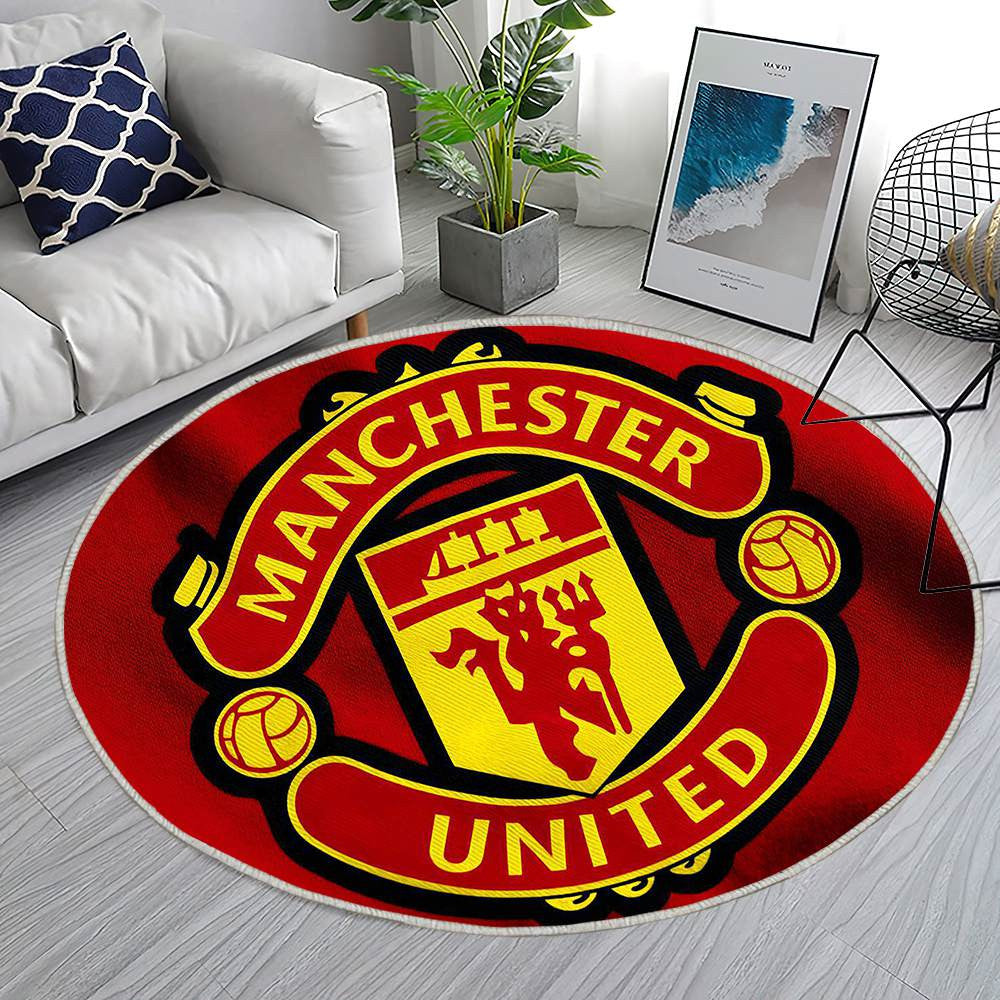 Manchester United Multicolore Raffiné 4 - Tapis rond, Tapis Sol - Tapis De Salon, Tapis Art, Tapis pour la décoration de la maison