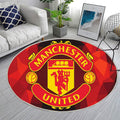 Manchester United Rouge Raffiné 2 - Tapis rond, Tapis Sol - Tapis De Salon, Tapis Art, Tapis pour la décoration de la maison