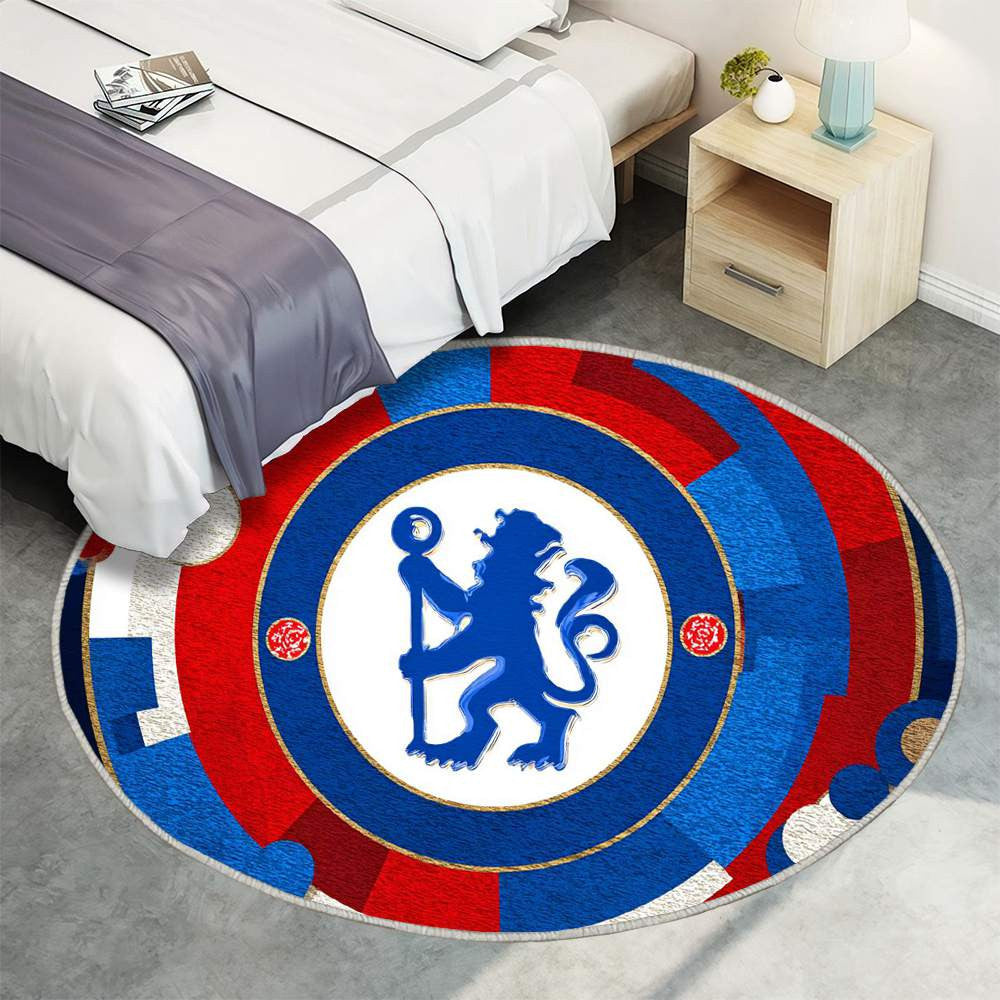 Chelsea Football Club Élégant Contemporain Bleu Profond Unique - Tapis rond, Tapis Sol - Tapis De Salon, Tapis Art, Tapis pour la décoration de la maison