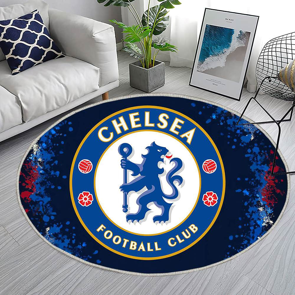 Chelsea Football Club Brodé Classique Bleu Profond Élégant - Tapis rond, Tapis Sol - Tapis De Salon, Tapis Art, Tapis pour la décoration de la maison