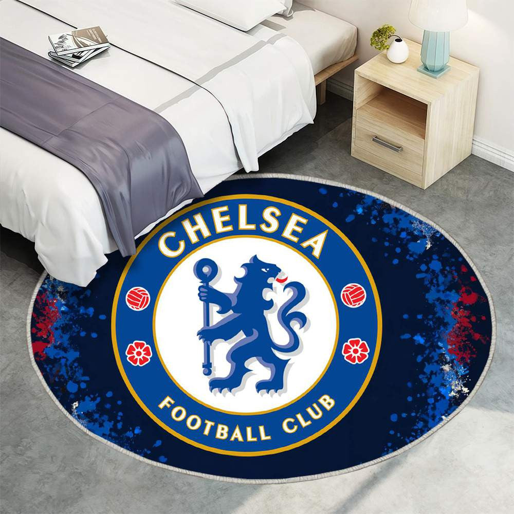 Chelsea Football Club Brodé Classique Bleu Profond Élégant - Tapis rond, Tapis Sol - Tapis De Salon, Tapis Art, Tapis pour la décoration de la maison