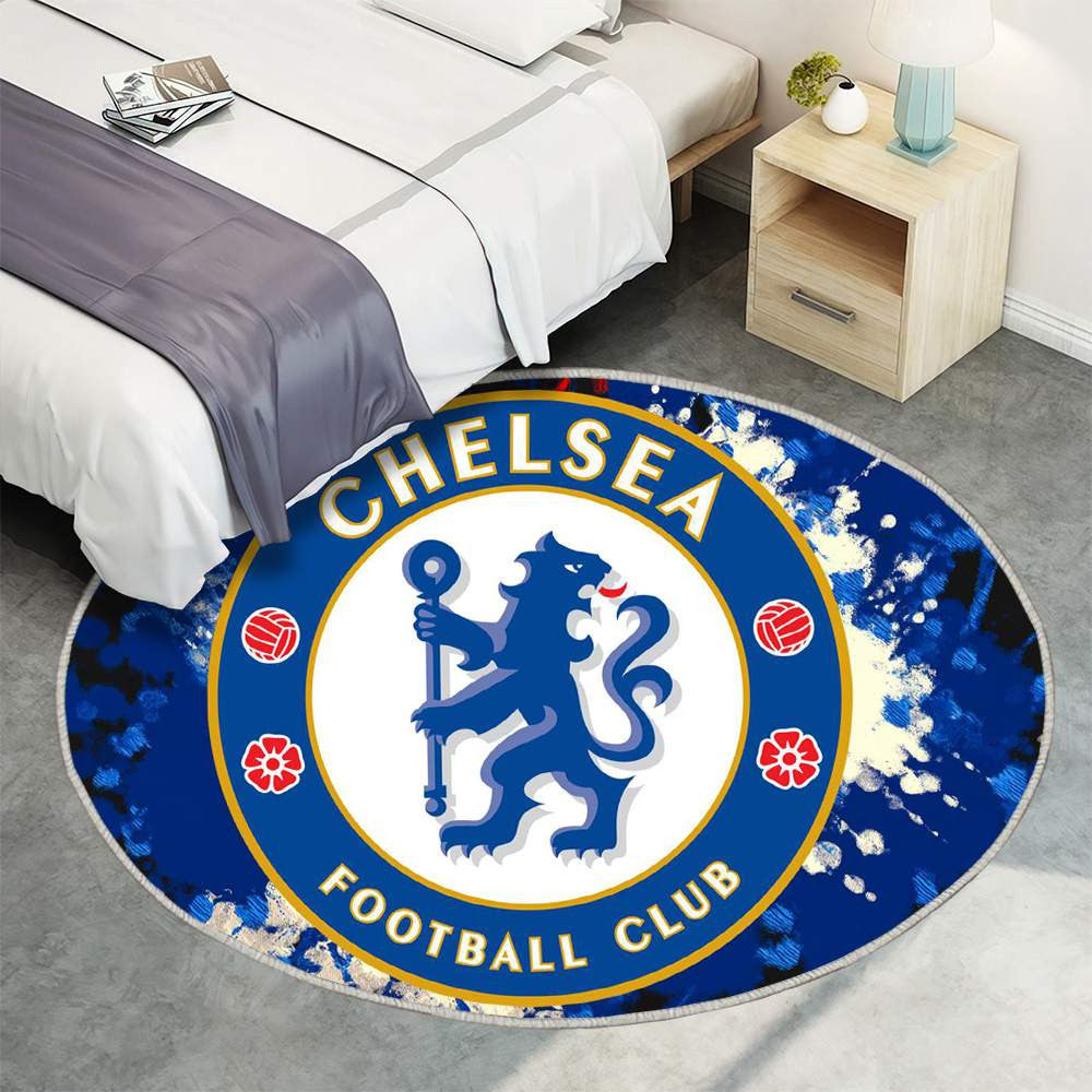 Chelsea Football Club Brodé Classique Bleu Profond Chic - Tapis rond, Tapis Sol - Tapis De Salon, Tapis Art, Tapis pour la décoration de la maison