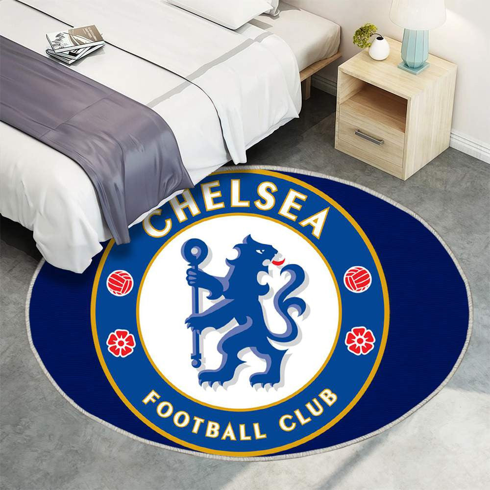 Chelsea Football Club Brodé Classique Bleu Profond Unique - Tapis rond, Tapis Sol - Tapis De Salon, Tapis Art, Tapis pour la décoration de la maison