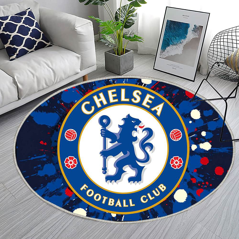 Chelsea Football Club Brodé Classique Bleu Profond Authentique - Tapis rond, Tapis Sol - Tapis De Salon, Tapis Art, Tapis pour la décoration de la maison