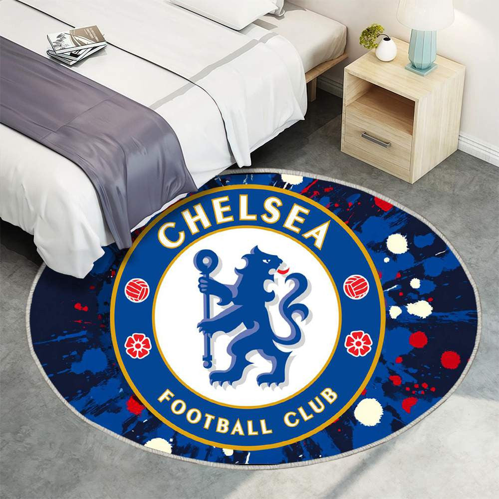 Chelsea Football Club Brodé Classique Bleu Profond Authentique - Tapis rond, Tapis Sol - Tapis De Salon, Tapis Art, Tapis pour la décoration de la maison