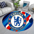 Chelsea Football Club Moderne Géométrique Bleu Royal Raffiné - Tapis rond, Tapis Sol - Tapis De Salon, Tapis Art, Tapis pour la décoration de la maison