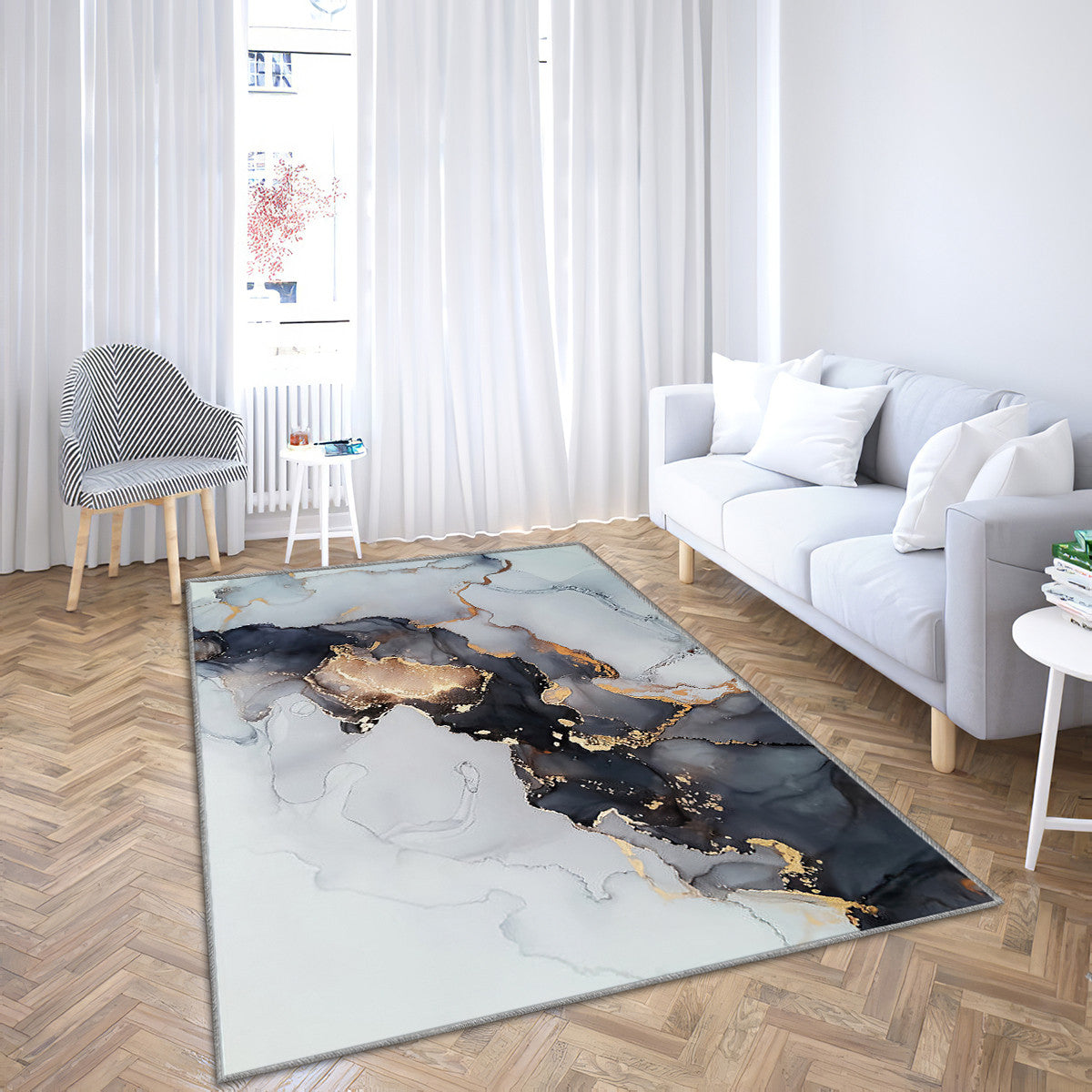 Abstract Black White Modern-Mid Century Modern