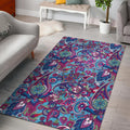 Blue Purple Red Paisley Pattern Print