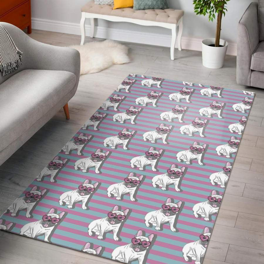 Bulldog Heart Sunglasses Pattern Print