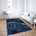 Blue Marble Agate Granite With Golden Veins Minimalism Modern
