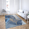 Blue Abstract Abstract Art-Blue Grey And Gold