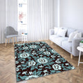 vintage floral pattern blue damask pattern