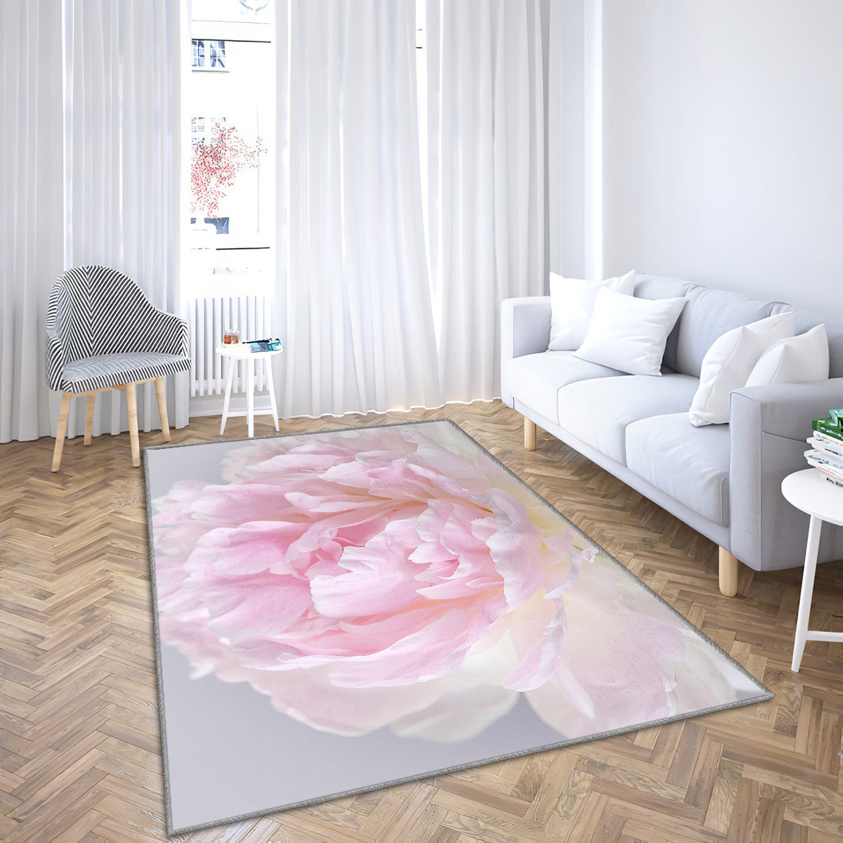 Stunning Pink Peony Petals Flower Modern