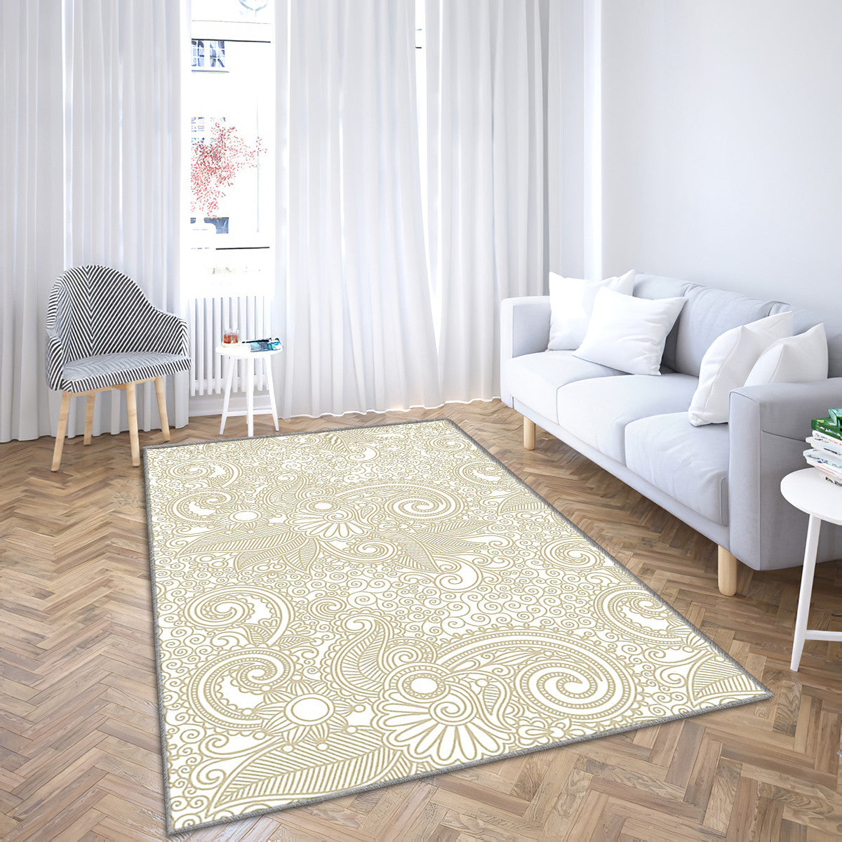 white paisley background