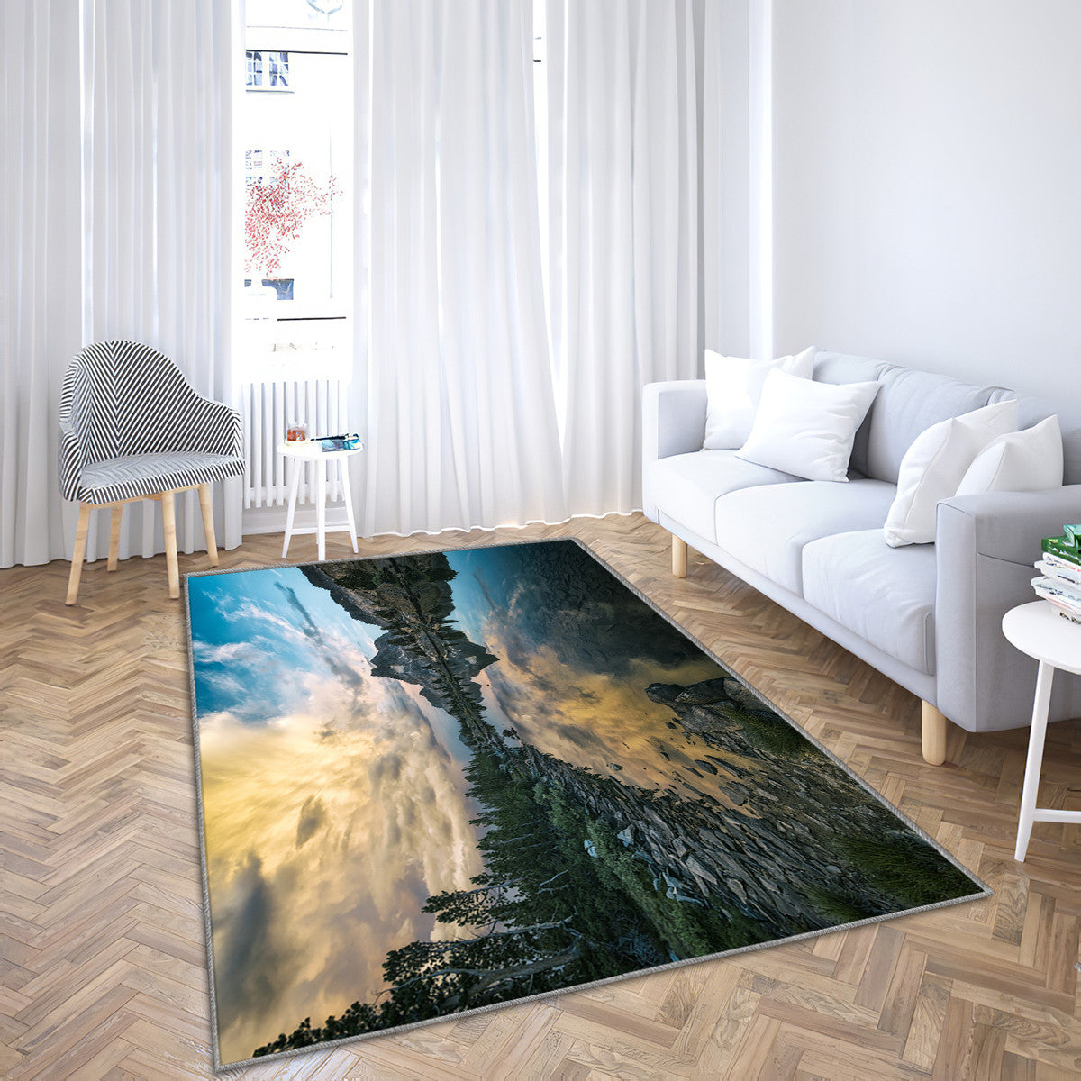 Landscape in the Sierra Nevada mountains Multi panel canvas wall art