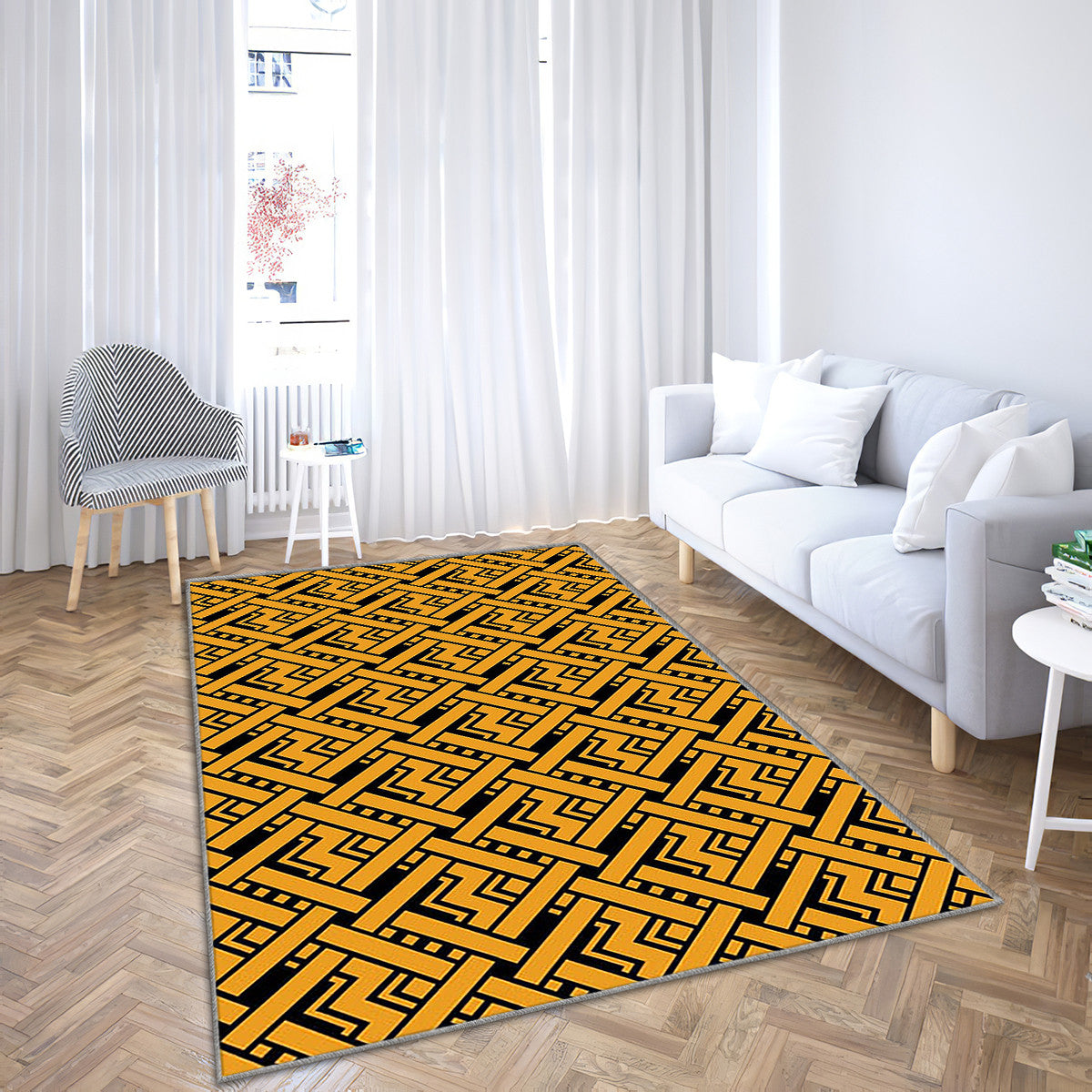 Yellow and Black Geometric Pattern