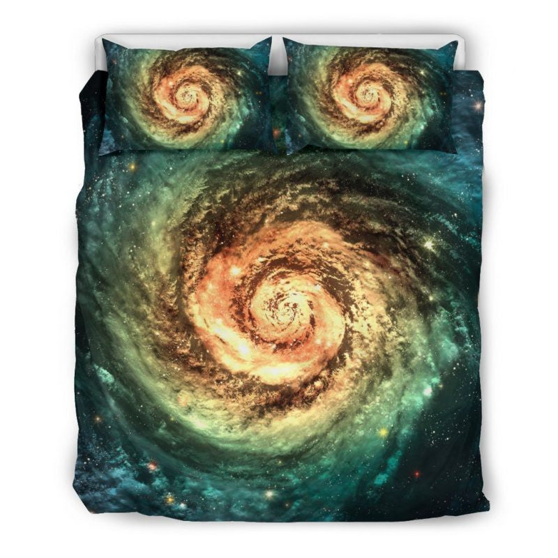 Espace Galaxie Spirale Jaune Vert