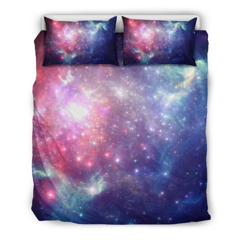 Lumineux Rouge Bleu Etoiles Galaxie Espace