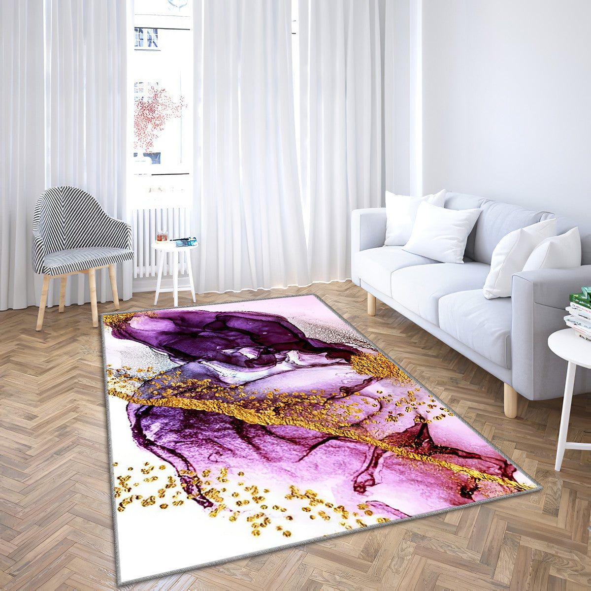 Abstract Purple-Purple And Gold Yellow