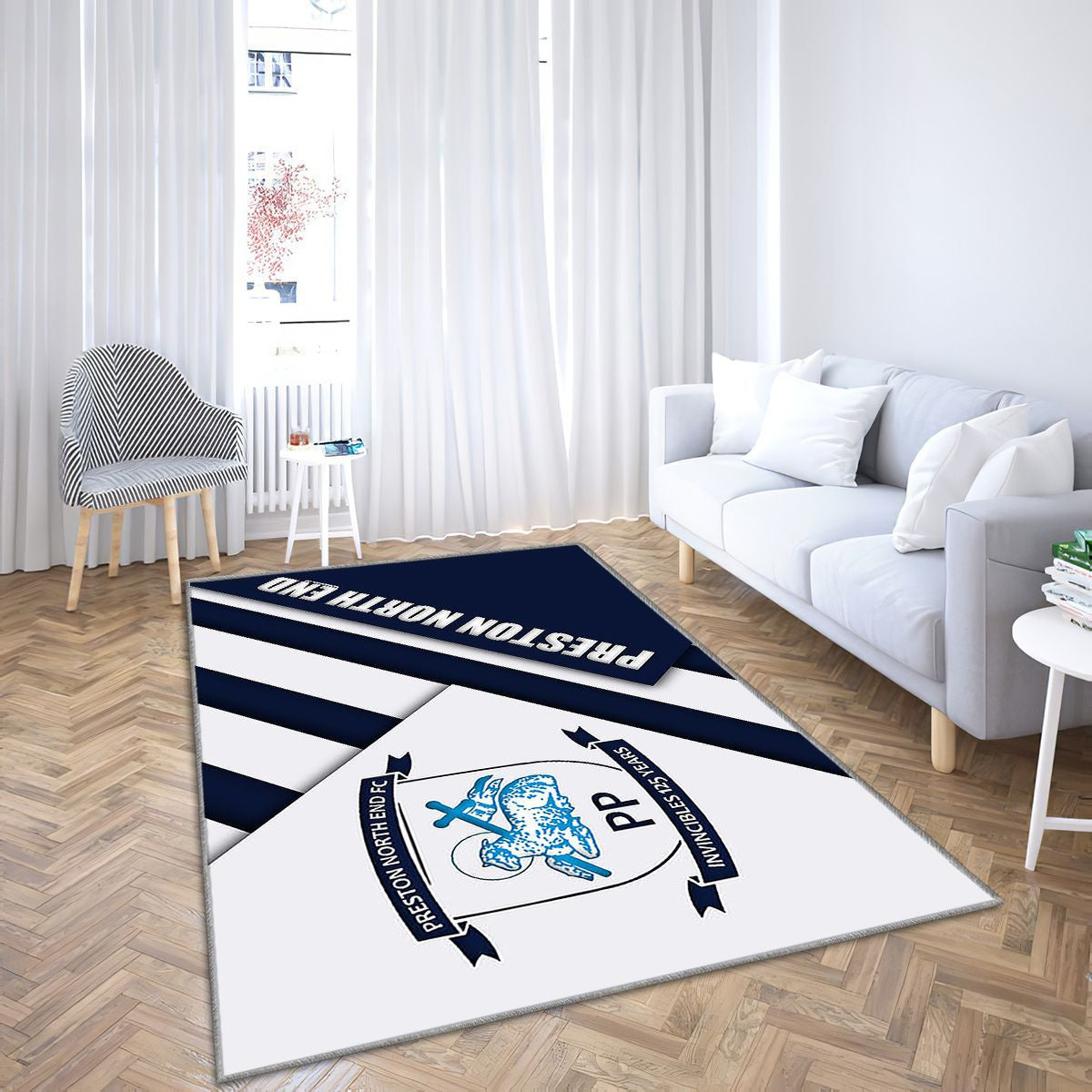 Preston North End FcEnglish Football Club Preston Tapis Sol - Tapis De Salon, Royaume-Uni Tapis Art, Tapis pour la décoration de la maison