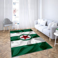 Red Star Fc Tapis Sol - Tapis De Salon, drapeau de soie blanc vert Football français Tapis Art, Tapis pour la décoration de la maison