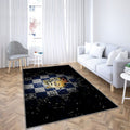 Hc Grenoble Tapis Sol - Tapis De Salon, Ligue Magnus Bleu Blanc Hockey Tapis Art, Tapis pour la décoration de la maison
