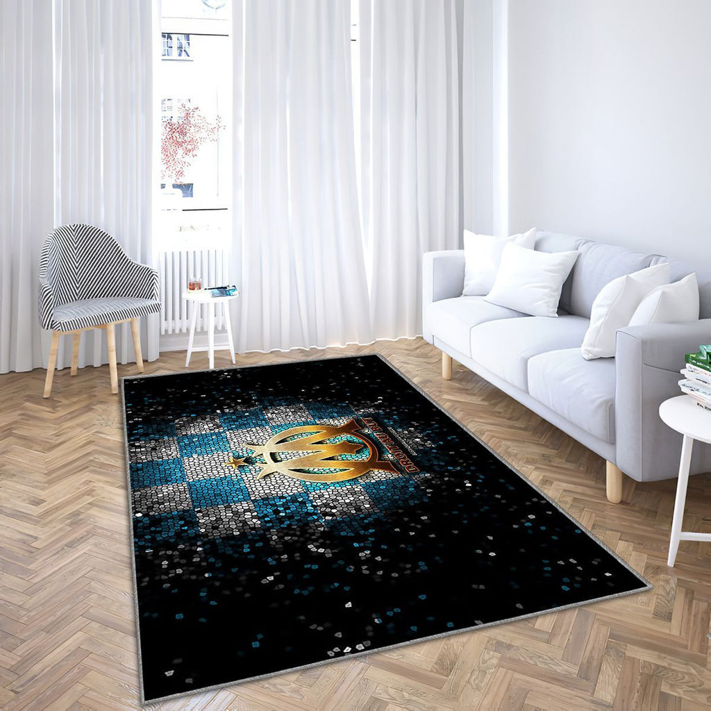 Olympique Marseille Fc Tapis Sol - Tapis De Salon, Ligue 1 Bleu Blanc Football Tapis Art, Tapis pour la décoration de la maison