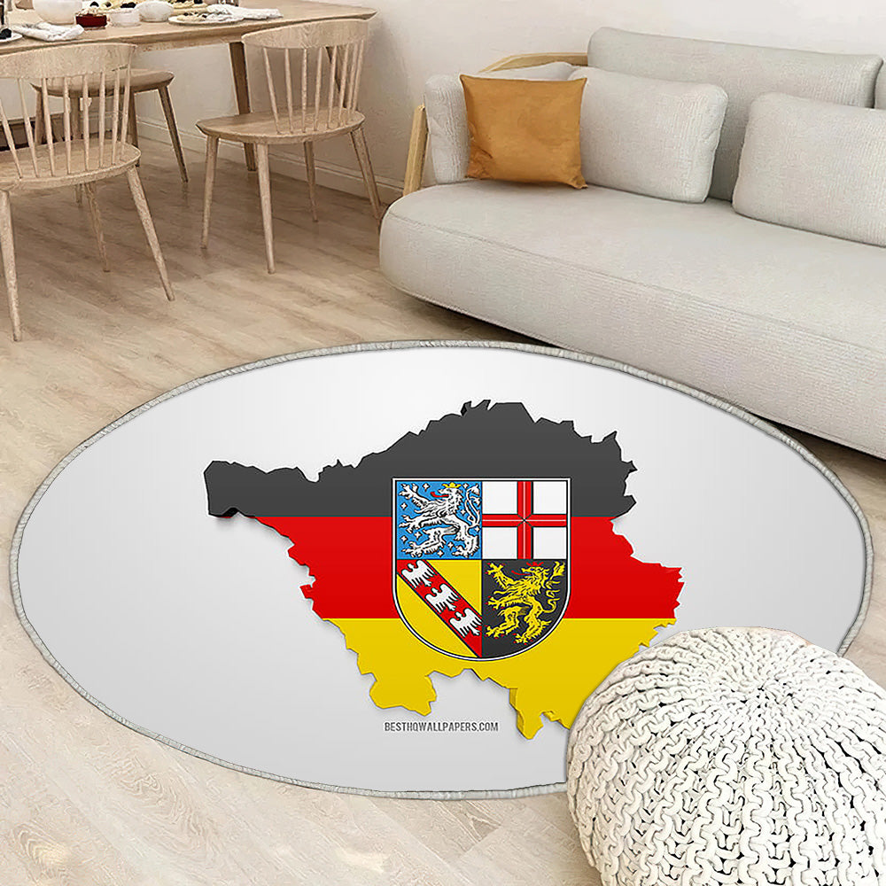 Silhouette de carte de la Sarre Tapis Sol - Tapis De Salon, Allemagne Drapeau 3D de la Sarre Allemagne Tapis Art, Tapis pour la décoration de la maison