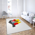 Silhouette de carte de la Sarre Tapis Sol - Tapis De Salon, Allemagne Drapeau 3D de la Sarre Allemagne Tapis Art, Tapis pour la décoration de la maison
