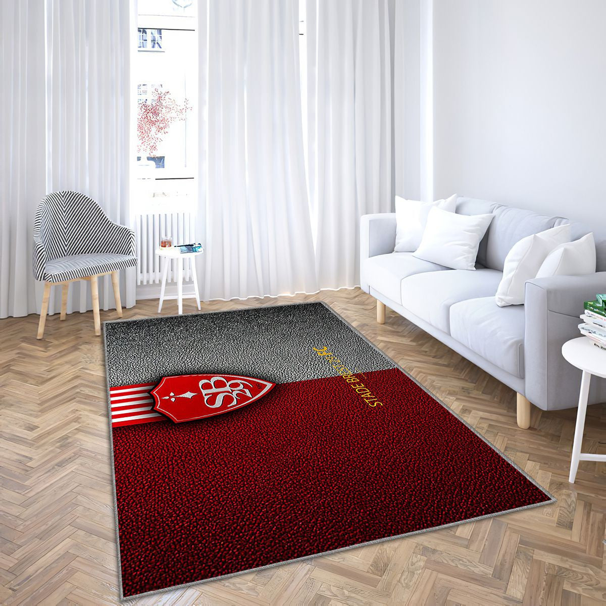 Stade Brest 29 Fc Brest Tapis Sol - Tapis De Salon, Deuxième Division Tapis Art, Tapis pour la décoration de la maison