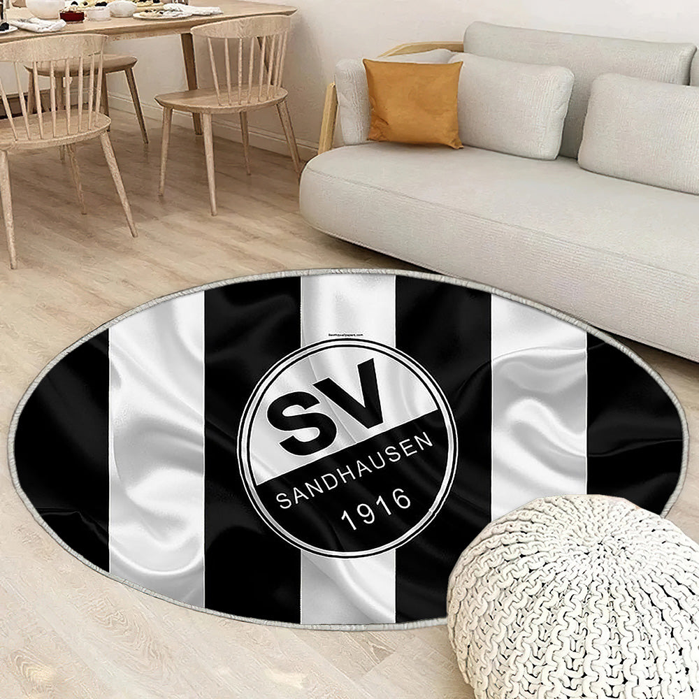 Sv Sandhausen Blanc Noir Soie Drapeau 2 Bundesliga Tapis Sol - Tapis De Salon, Zandhausen Allemagne Tapis Art, Tapis pour la décoration de la maison