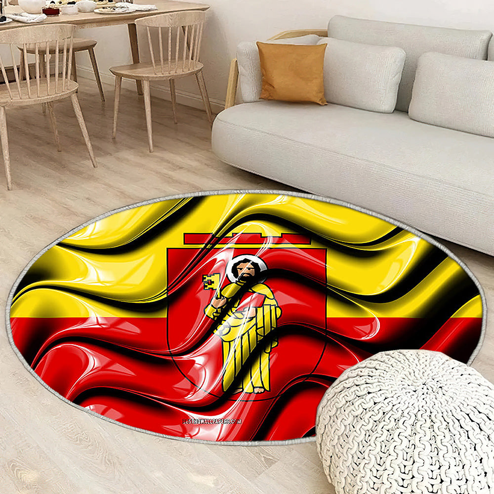 Villes drapeau de Trèves d'Allemagne Tapis Sol - Tapis De Salon, Trèves Villes allemandes de Trèves Tapis Art, Tapis pour la décoration de la maison
