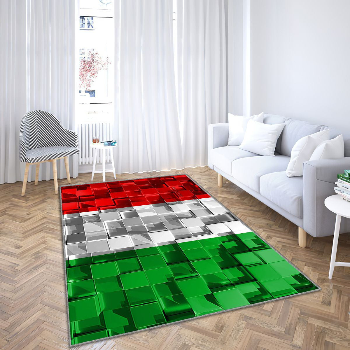 Drapeau De L'ItaliePays Européens Italie Drapeau 3D Tapis Sol - Tapis De Salon, Italie Europe Tapis Art, Tapis pour la décoration de la maison