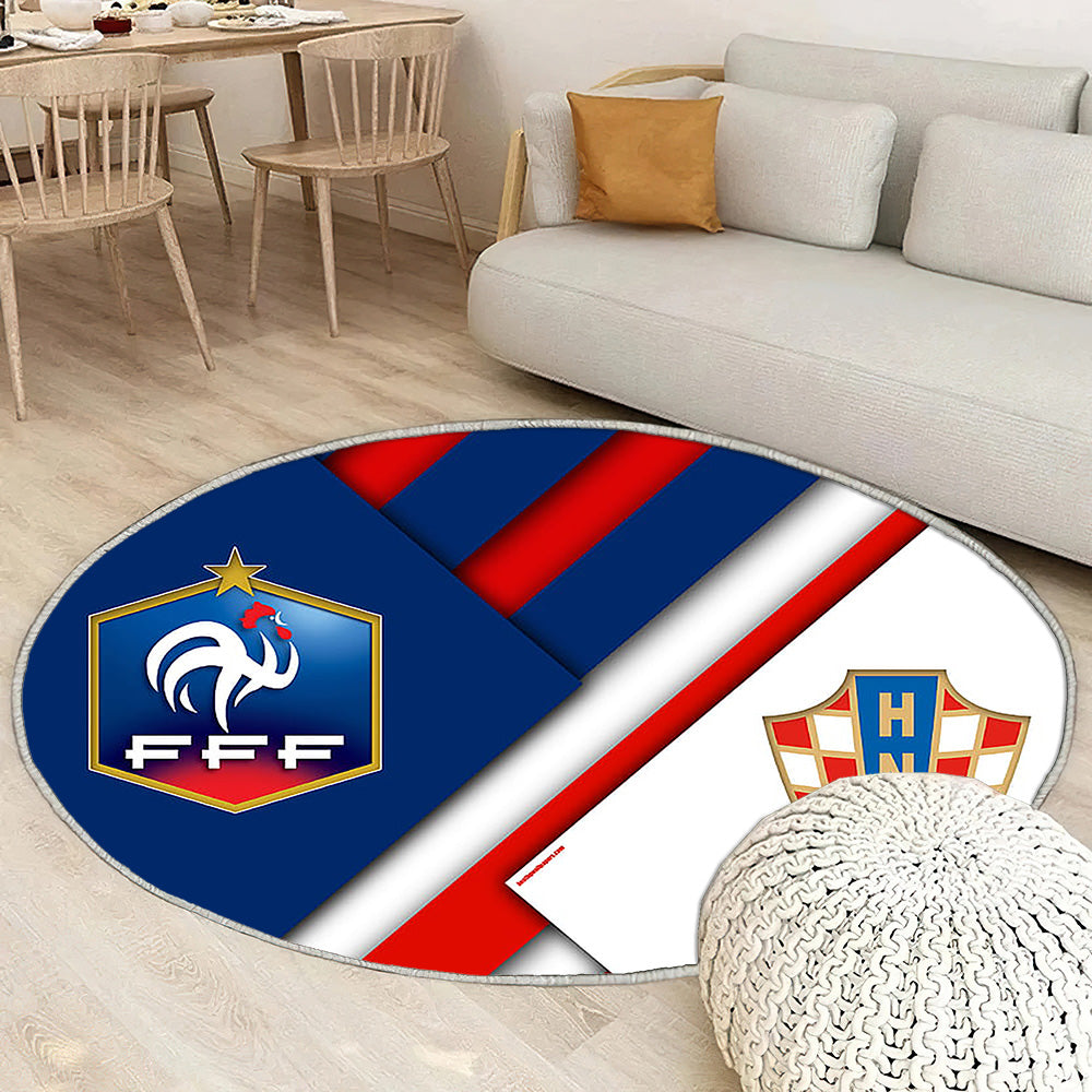 France contre Croatie Tapis Sol - Tapis De Salon, match pour la 1 place S Tapis Art, Tapis pour la décoration de la maison