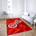Drapeau de la ville allemande de Mayence Tapis Sol - Tapis De Salon, symboles de l'Allemagne Tapis Art, Tapis pour la décoration de la maison