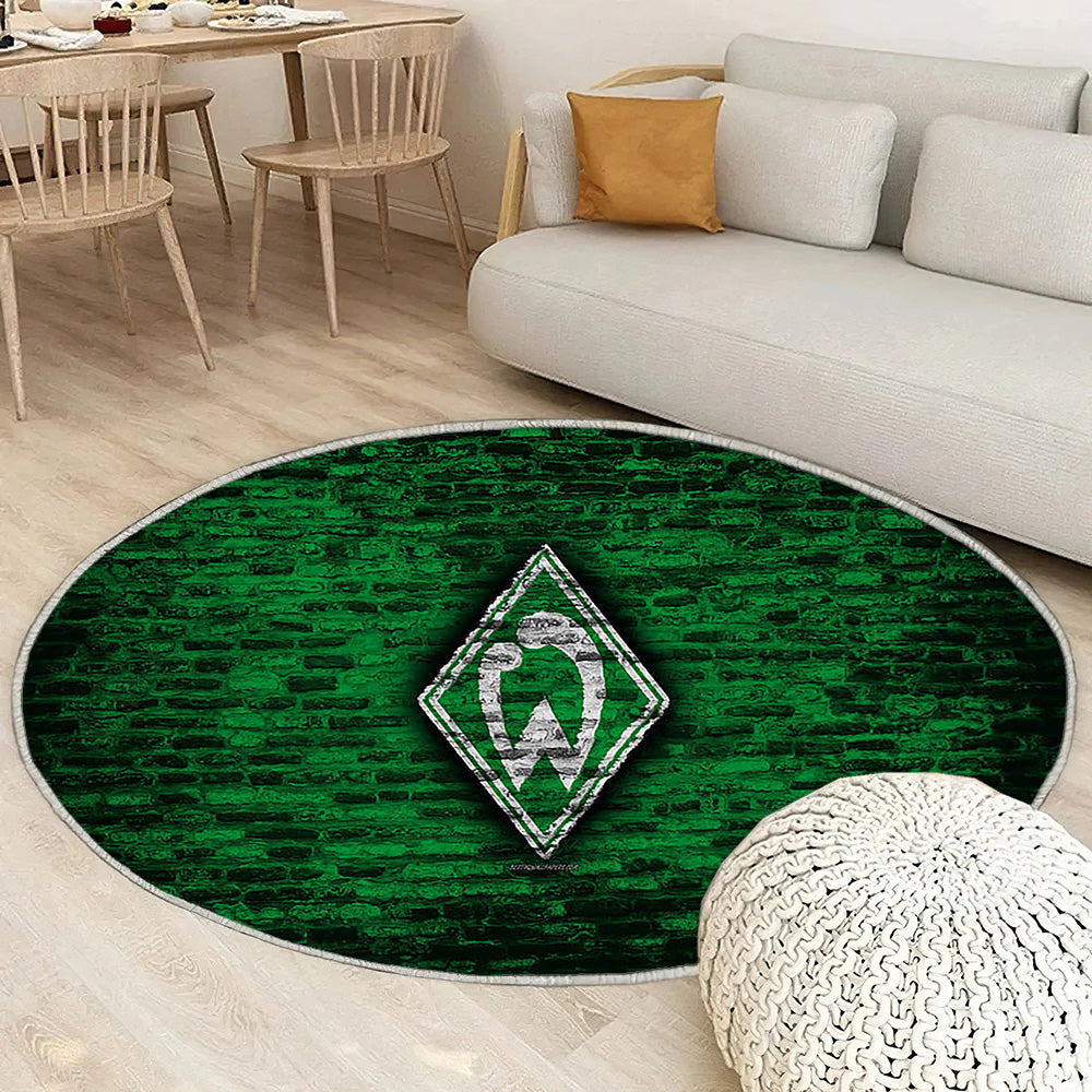 Werder Brême Fc Tapis Sol - Tapis De Salon, Mur De Briques Vertes Bundesliga Club De Football Allemand Tapis Art, Tapis pour la décoration de la maison