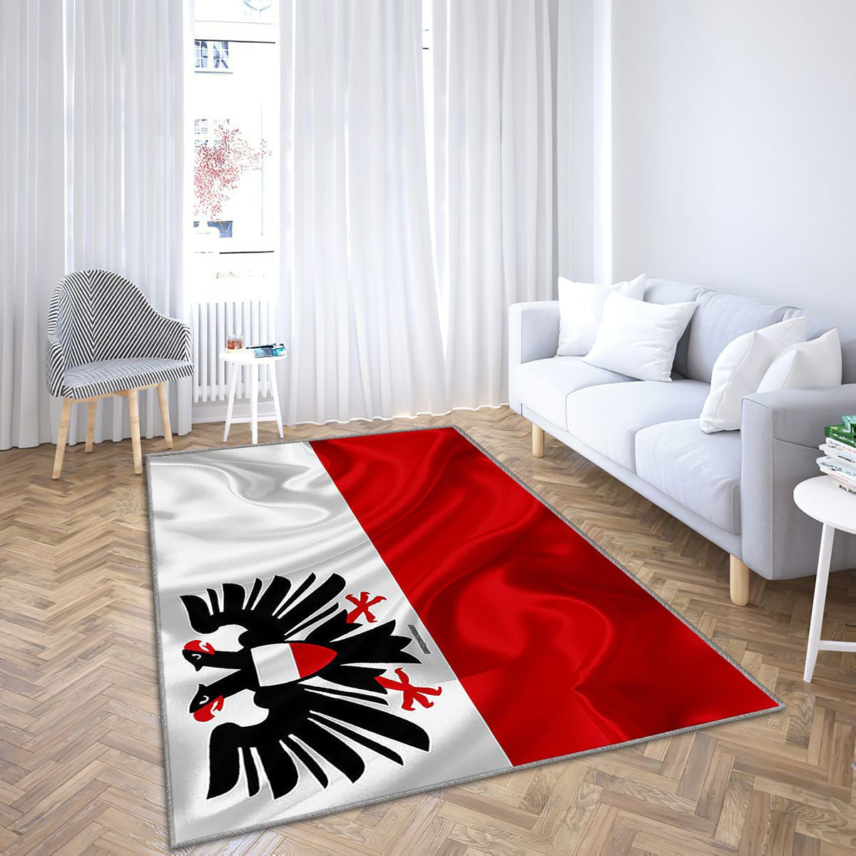 Drapeau de la ville allemande de Lubeck Tapis Sol - Tapis De Salon, symboles de Lubeck Tapis Art, Tapis pour la décoration de la maison