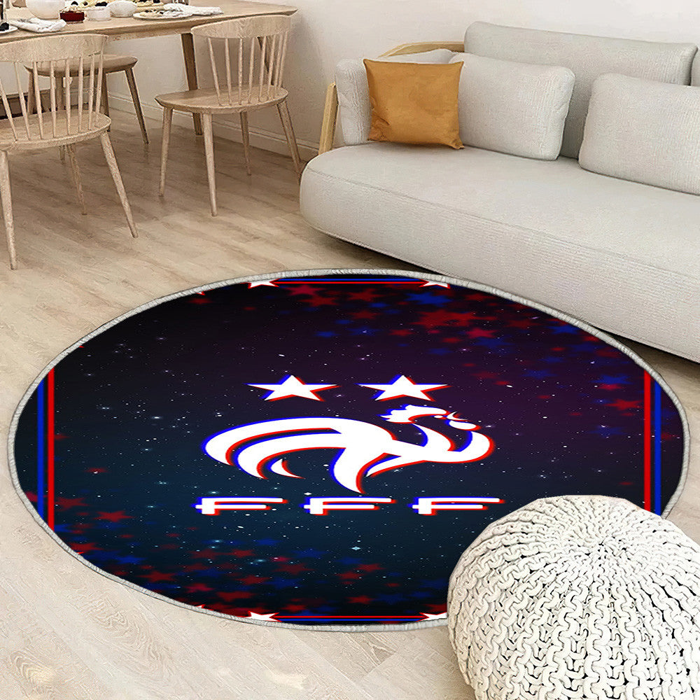 Logo Fff Tapis Sol - Tapis De Salon, Football France Tapis Art, Tapis pour la décoration de la maison