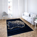 Hoffenheim Fc Tapis Sol - Tapis De Salon, Bundesliga Bleu Bois Tsg 1899 Hoffenheim Tapis Art, Tapis pour la décoration de la maison