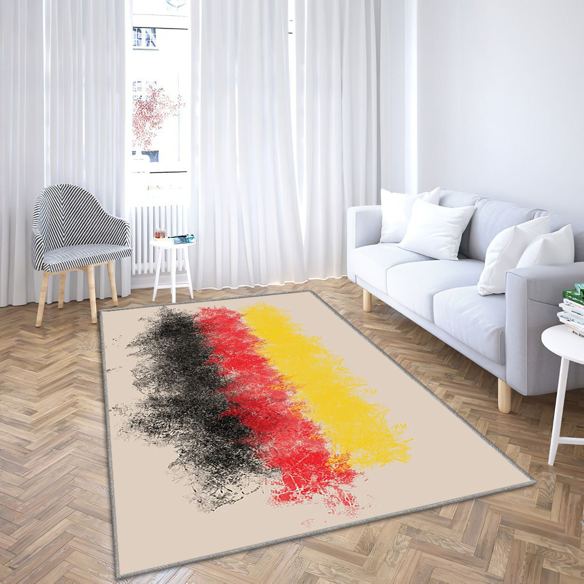 Drapeau allemand Tapis Sol - Tapis De Salon, Allemagne Style de peinture Grunge Tapis Art, Tapis pour la décoration de la maison
