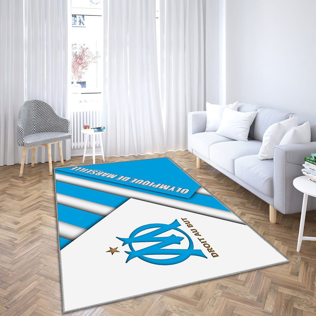 Olympique De Marseille Tapis Sol - Tapis De Salon, Football français Tapis Art, Tapis pour la décoration de la maison
